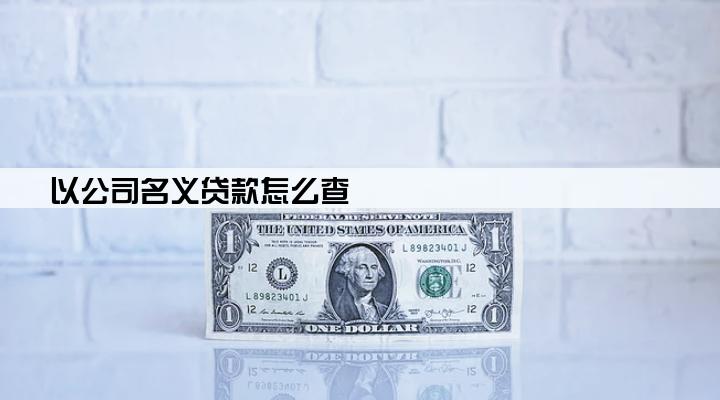 以公司名义贷款怎么查