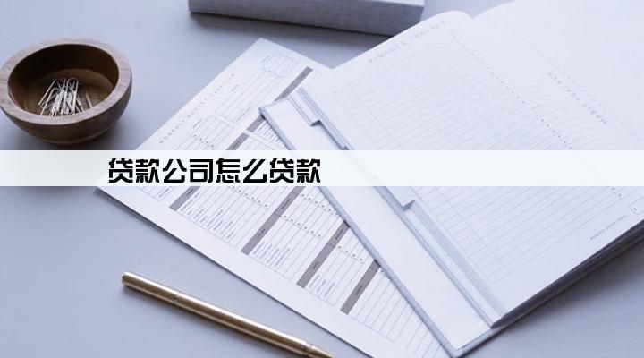 贷款公司怎么贷款