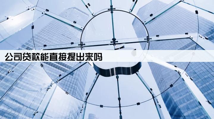 公司贷款能直接提出来吗