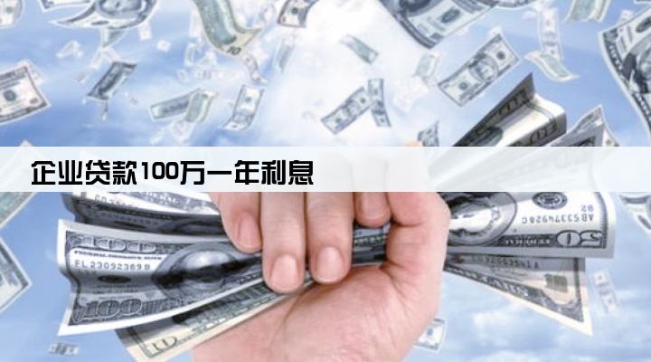 企业贷款100万一年利息