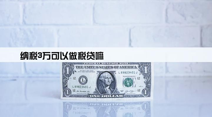 纳税3万可以做税贷嘛