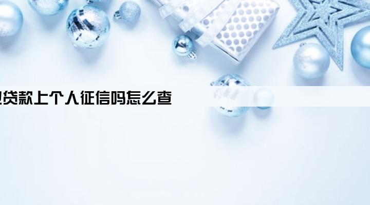 企业贷款上个人征信吗怎么查
