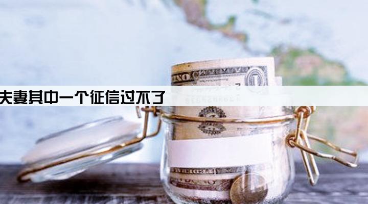 企业贷款夫妻其中一个征信过不了