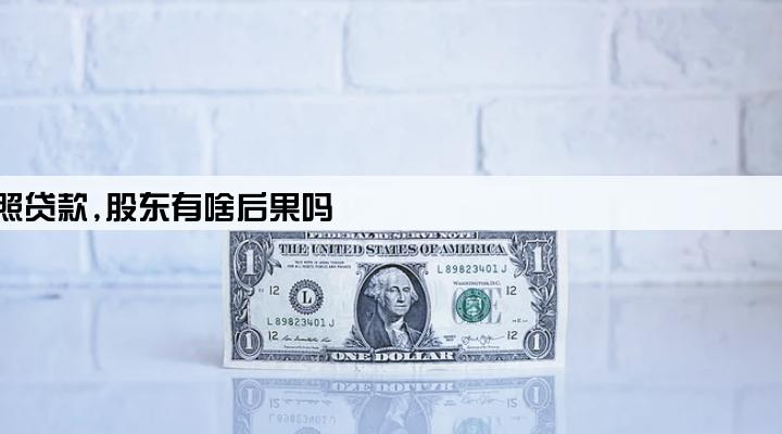 公司法人用营业执照贷款,股东有啥后果吗