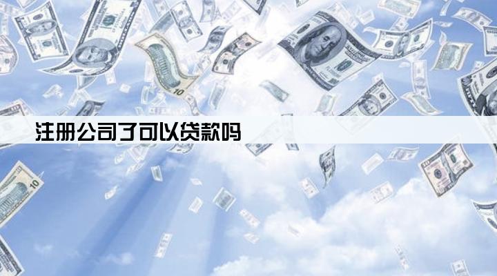 注册公司了可以贷款吗
