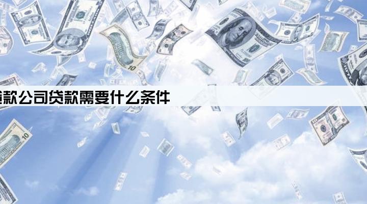 在贷款公司贷款需要什么条件