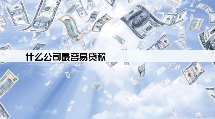 什么公司最容易贷款