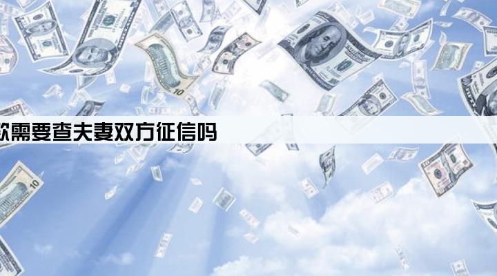 用营业执照贷款需要查夫妻双方征信吗