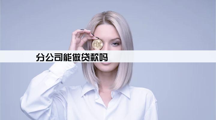 分公司能做贷款吗