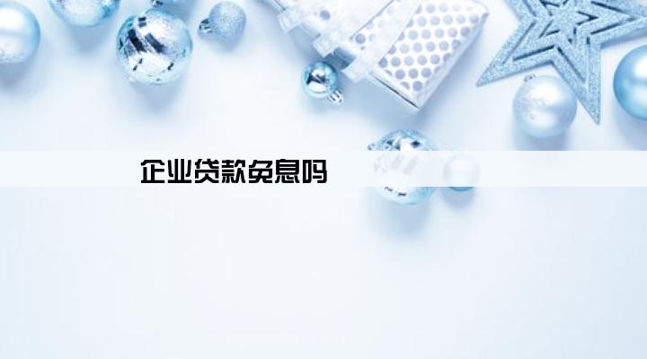 企业贷款免息吗
