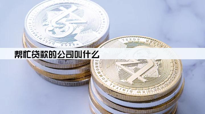 帮忙贷款的公司叫什么
