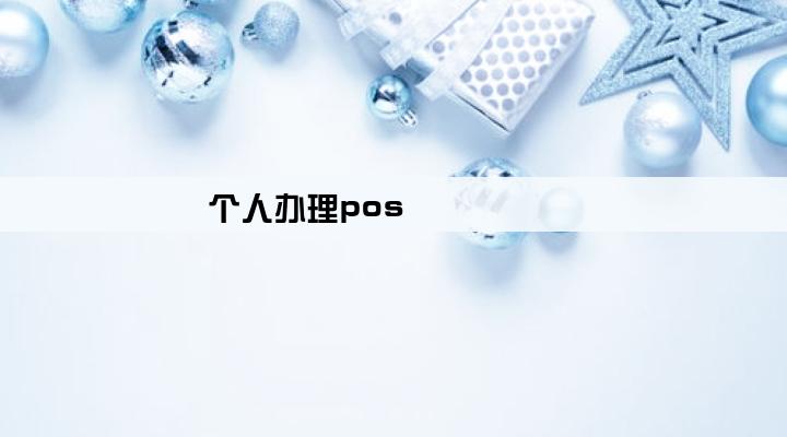 个人办理pos