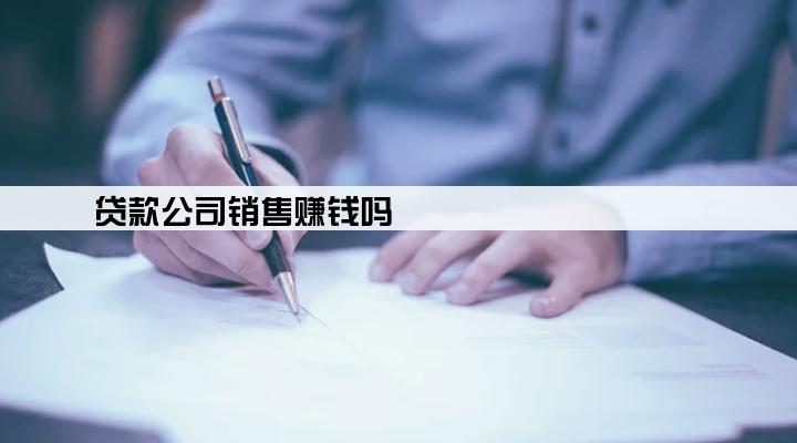 贷款公司销售赚钱吗
