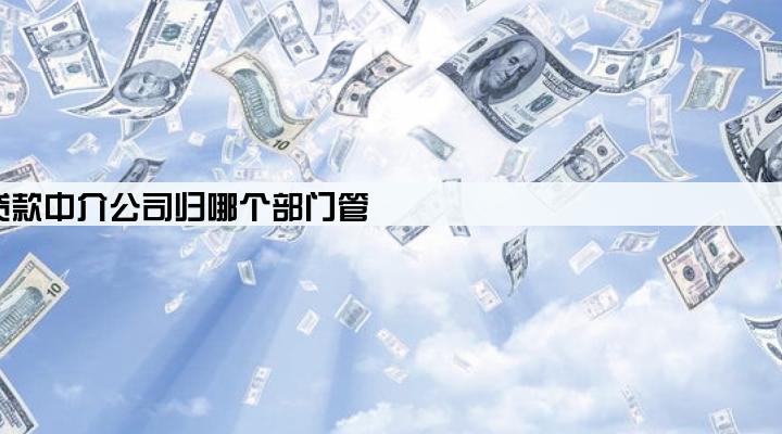 贷款中介公司归哪个部门管