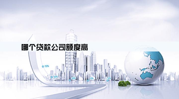哪个贷款公司额度高