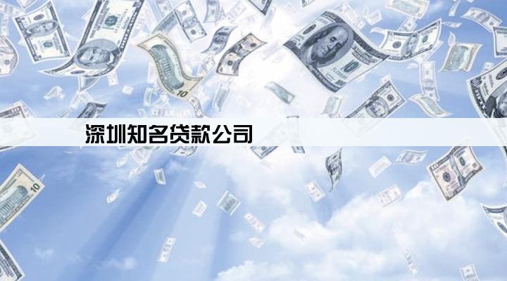 深圳知名贷款公司
