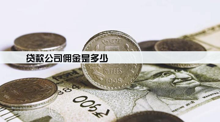 贷款公司佣金是多少