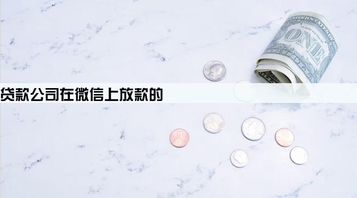 有没有贷款公司在微信上放款的