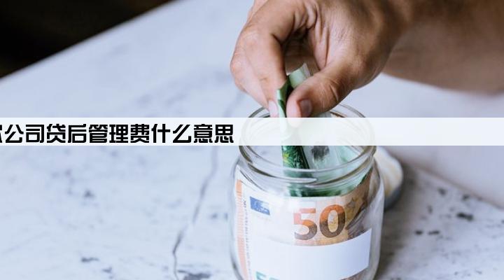 贷款公司贷后管理费什么意思