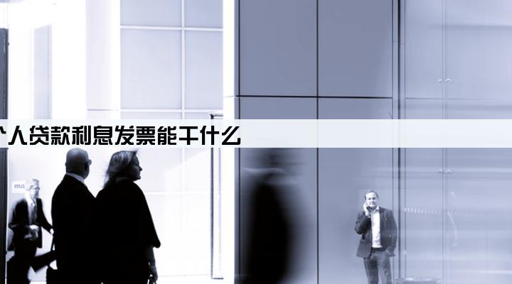 个人贷款利息发票能干什么