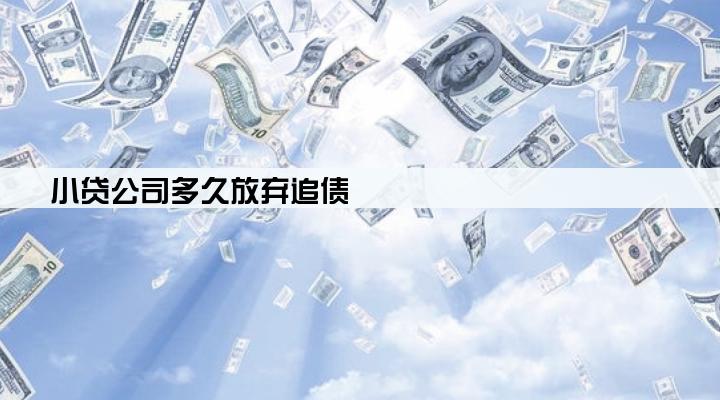 小贷公司多久放弃追债