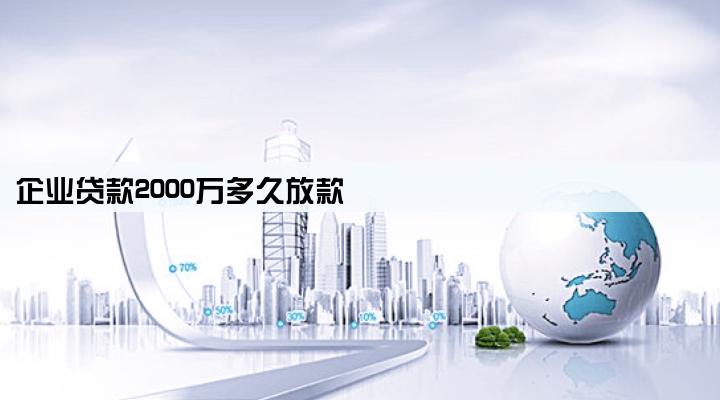 企业贷款2000万多久放款