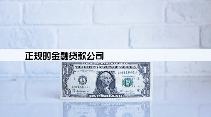 正规的金融贷款公司