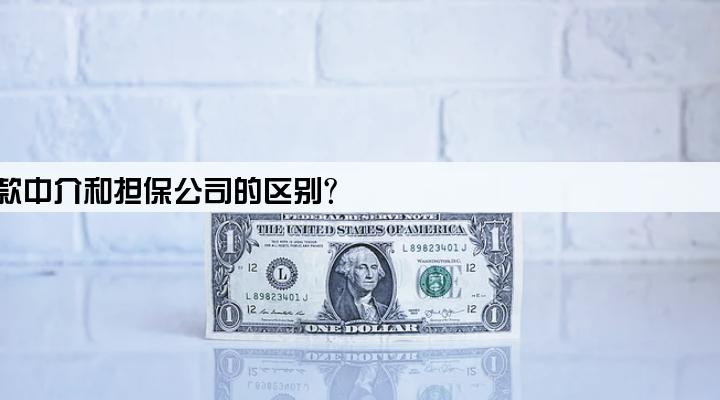 贷款中介和担保公司的区别?