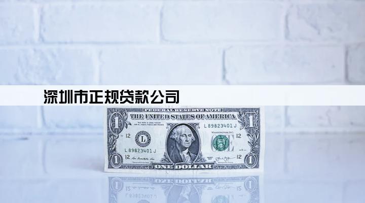 深圳市正规贷款公司