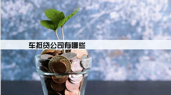 车抵贷公司有哪些