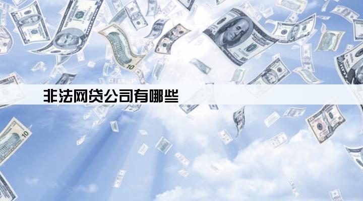 非法网贷公司有哪些