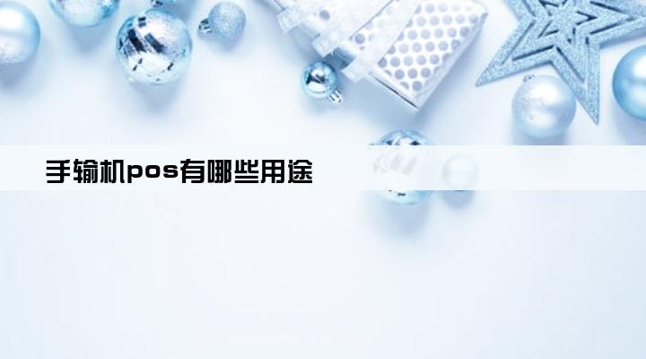 手输机pos有哪些用途