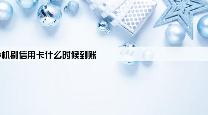 pos机刷信用卡什么时候到账