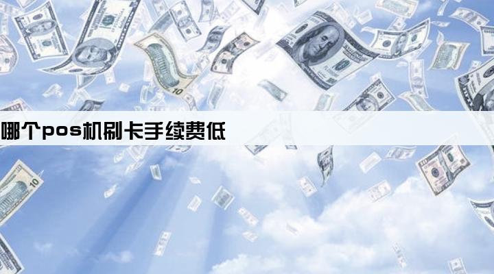 市面上哪个pos机刷卡手续费低